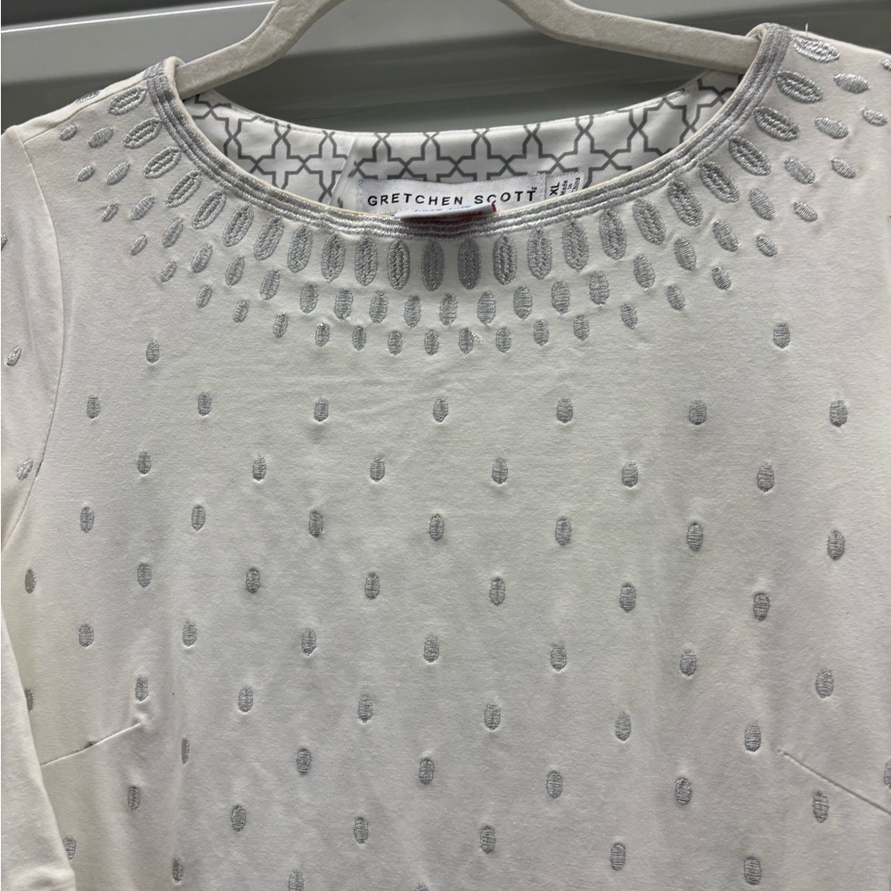 Gretchen Scott Designs White Embellished Dress